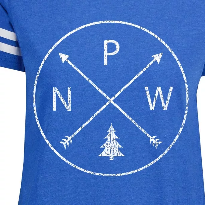 Pacific Northwest Apparel Arrows Pine Tree Pnw Enza Ladies Jersey Football T-Shirt