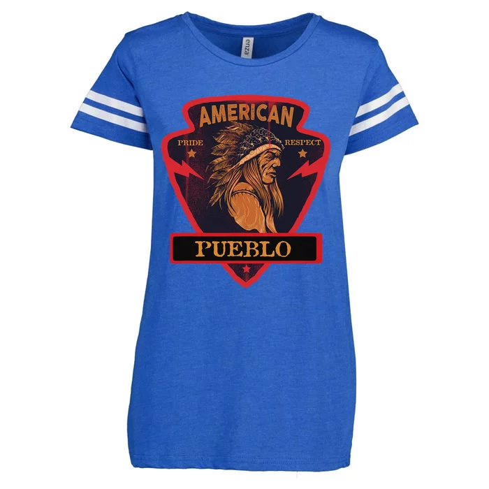 Pueblo Native American Indian Pride Respect Arrow Enza Ladies Jersey Football T-Shirt