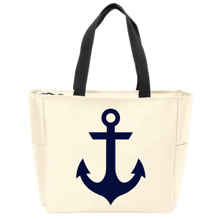 Preppy Nautical Anchor Gifts For Sailors Boaters & Yachting Zip Tote Bag