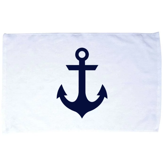 Preppy Nautical Anchor Gifts For Sailors Boaters & Yachting Microfiber Hand Towel