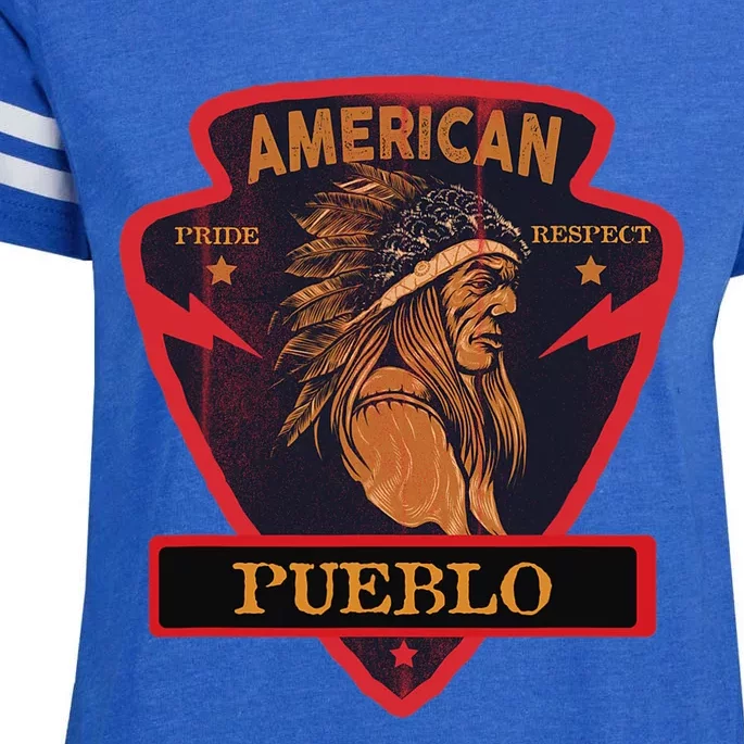 Pueblo Native American Indian Pride Respect Arrow Enza Ladies Jersey Football T-Shirt