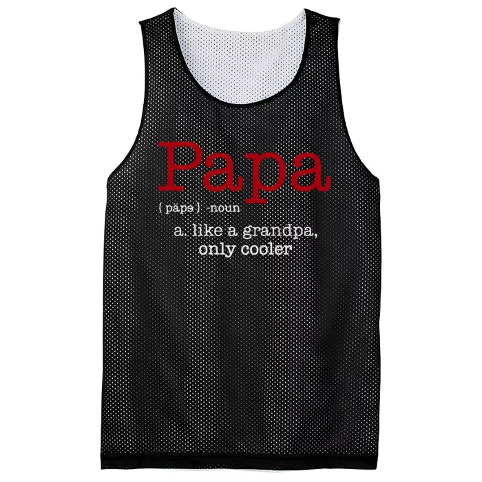 Papa Noun A Like A Grandpa Only Cooler Mesh Reversible Basketball Jersey Tank