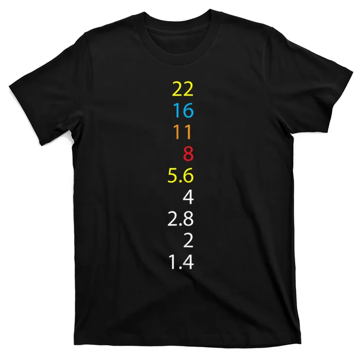 Photography Number Aperture Value Camera T-Shirt