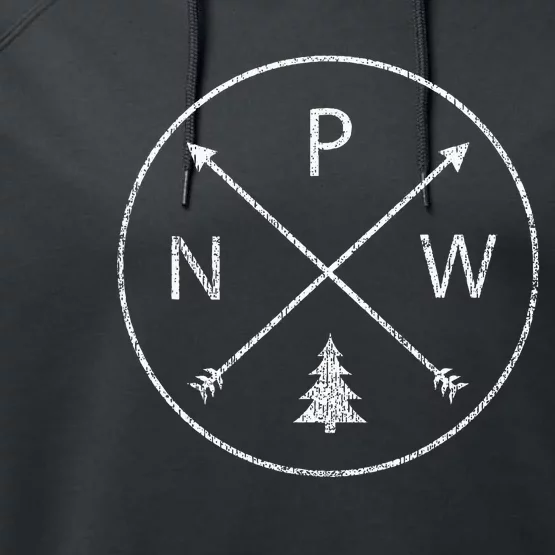 Pacific Northwest Arrows Pine Tree Pnw Performance Fleece Hoodie