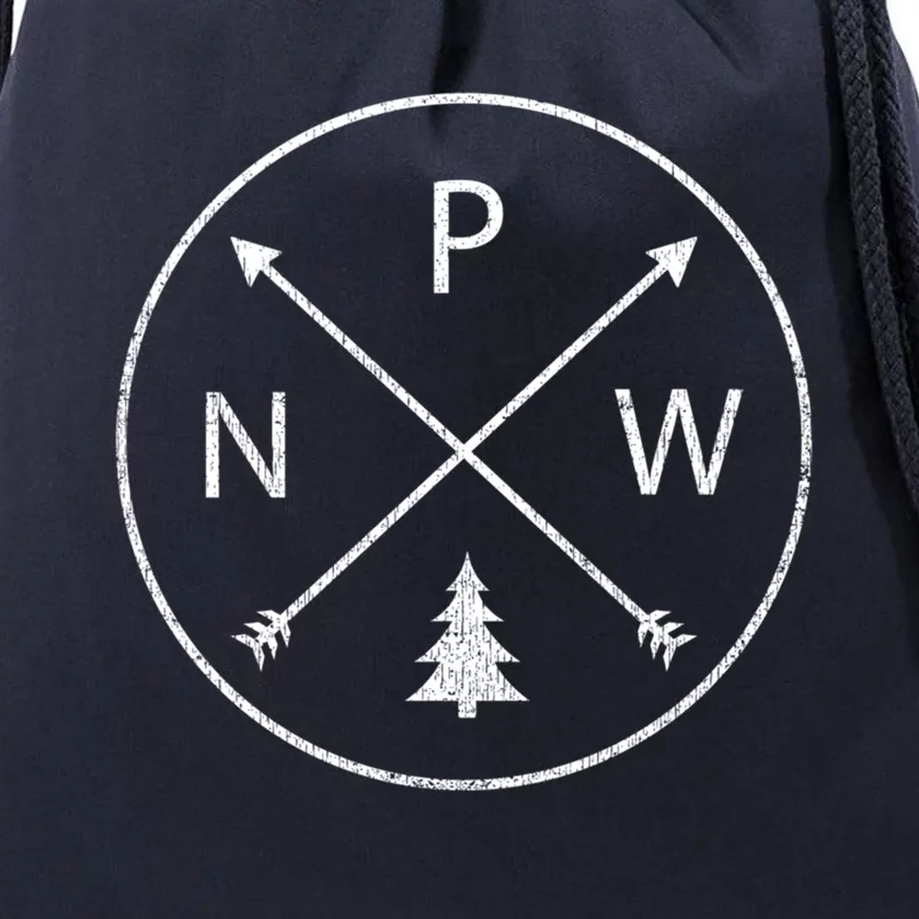 Pacific Northwesgift Arrows Pine Tree Pnw Meaningful Gift Drawstring Bag