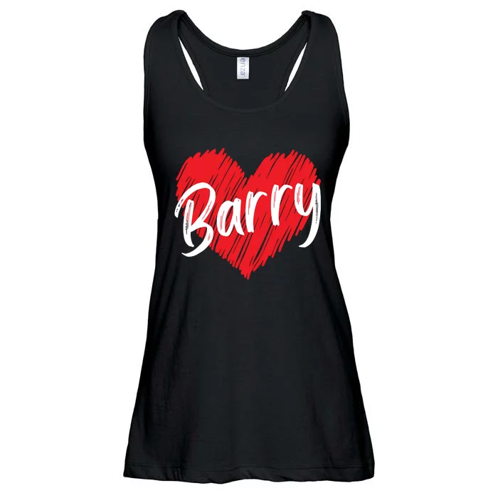 Personalized Name Barry I Love Barry Ladies Essential Flowy Tank