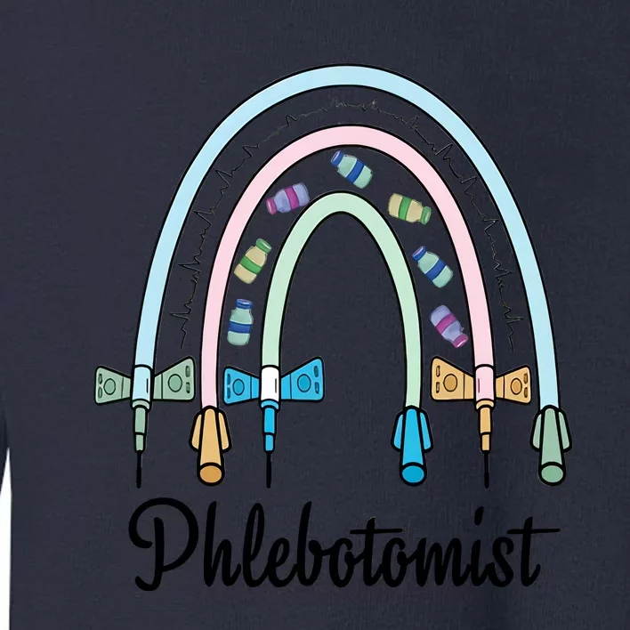 Phlebotomist Nurse Butterflies Needle Rainbow Phlebotomy Nurse Lab Week Toddler Sweatshirt