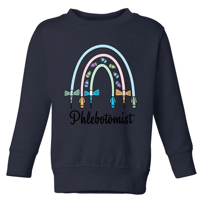 Phlebotomist Nurse Butterflies Needle Rainbow Phlebotomy Nurse Lab Week Toddler Sweatshirt