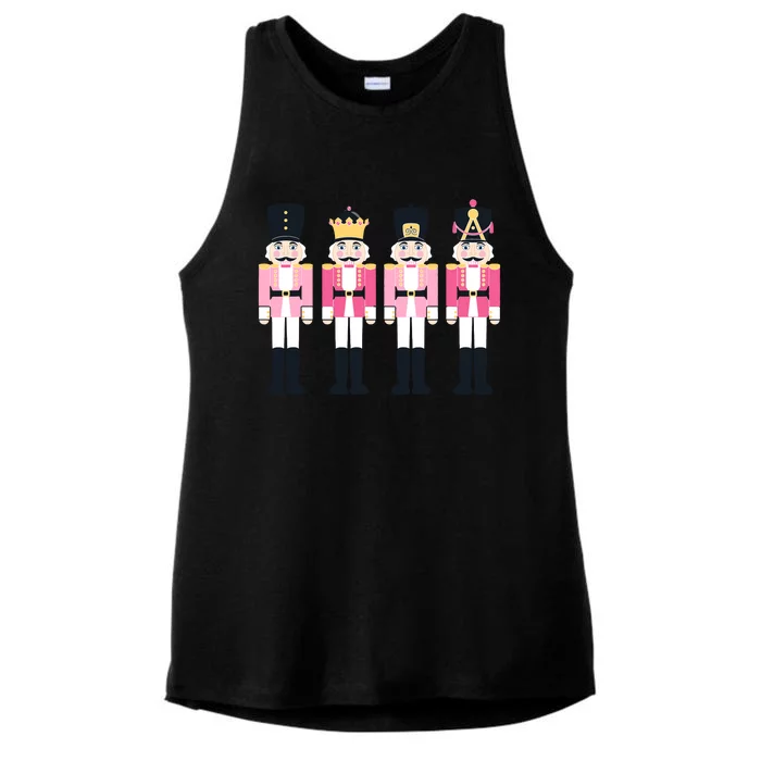 Pink Nutcracker Ballet Vintage Christmas Nutcracker Ladies Tri-Blend Wicking Tank