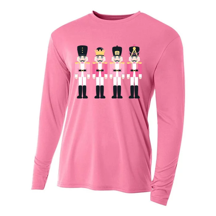 Pink Nutcracker Ballet Vintage Christmas Nutcracker Cooling Performance Long Sleeve Crew