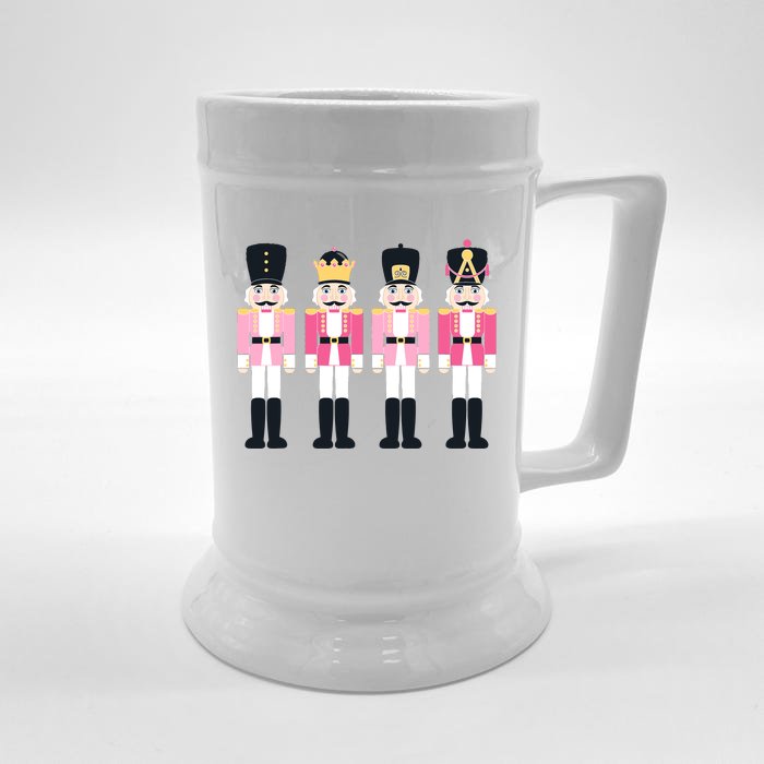 Pink Nutcracker Ballet Vintage Christmas Nutcracker Front & Back Beer Stein