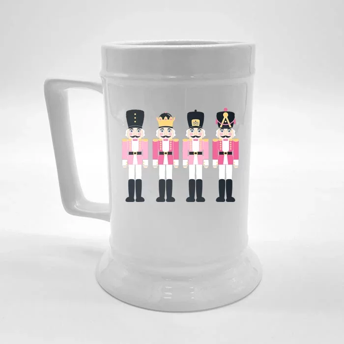 Pink Nutcracker Ballet Vintage Christmas Nutcracker Front & Back Beer Stein