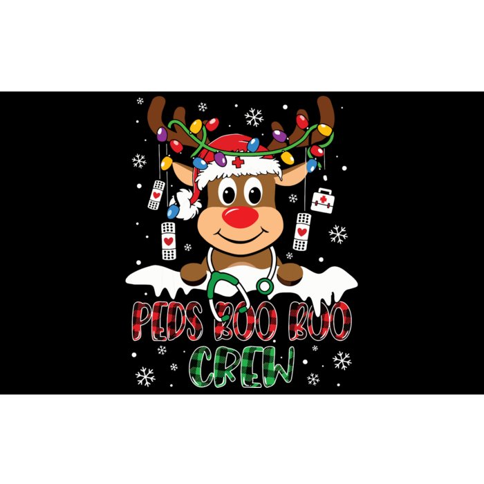 Peds Nurse Boo Crew Reindeer Nurse Buffalo Plaid Christmas Bumper Sticker