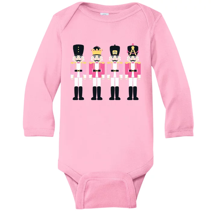 Pink Nutcracker Ballet Vintage Christmas Nutcracker Baby Long Sleeve Bodysuit