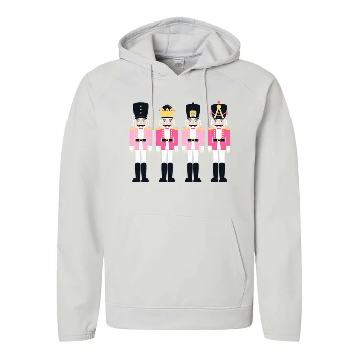 Pink Nutcracker Ballet Vintage Christmas Nutcracker Performance Fleece Hoodie