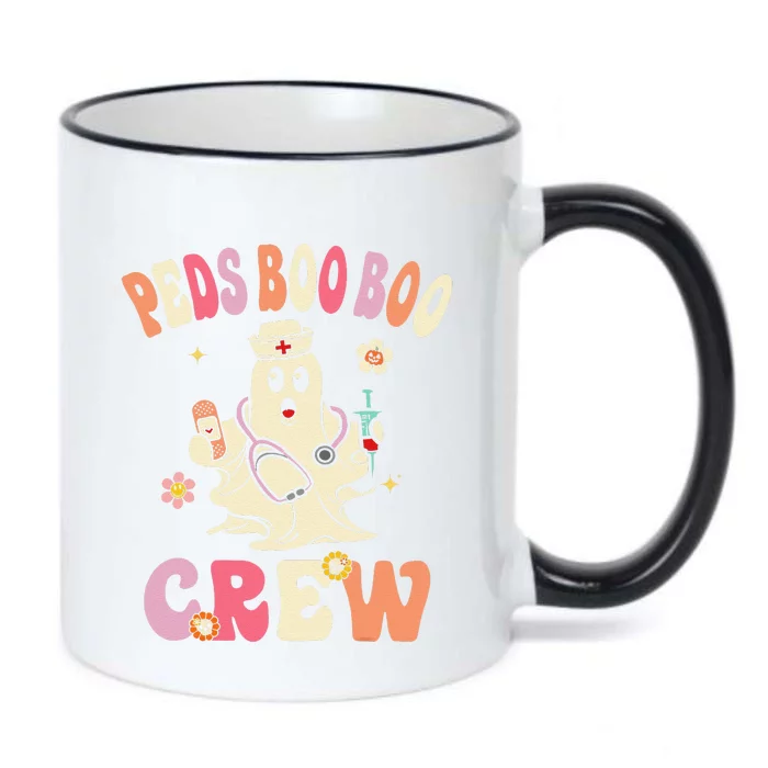 Peds Nurse Boo Crew Retro Halloween Pediatric Nurse Black Color Changing Mug