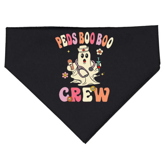 Peds Nurse Boo Crew Retro Halloween Pediatric Nurse USA-Made Doggie Bandana