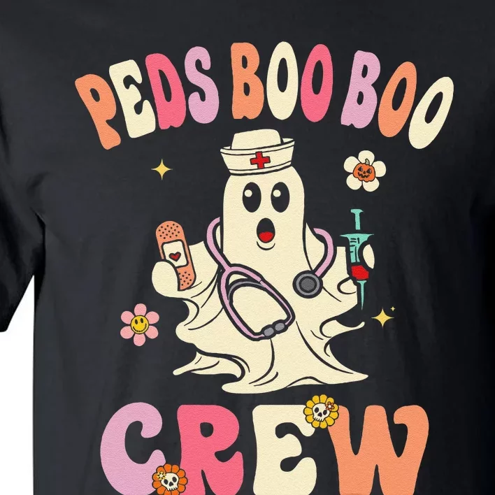 Peds Nurse Boo Crew Retro Halloween Pediatric Nurse Tall T-Shirt