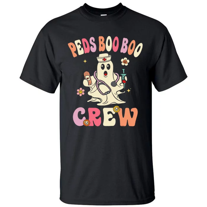 Peds Nurse Boo Crew Retro Halloween Pediatric Nurse Tall T-Shirt