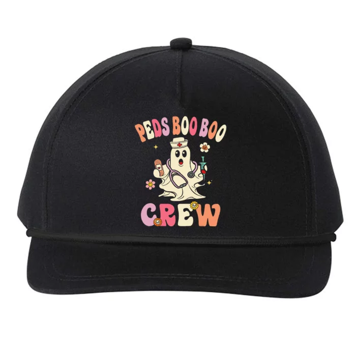 Peds Nurse Boo Crew Retro Halloween Pediatric Nurse Snapback Five-Panel Rope Hat