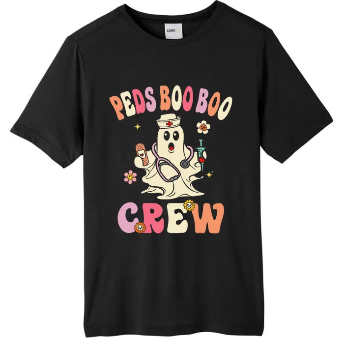 Peds Nurse Boo Crew Retro Halloween Pediatric Nurse ChromaSoft Performance T-Shirt