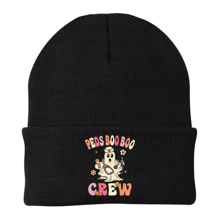 Peds Nurse Boo Crew Retro Halloween Pediatric Nurse Knit Cap Winter Beanie