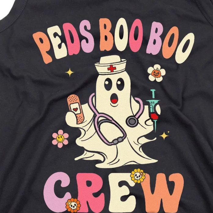 Peds Nurse Boo Crew Retro Halloween Pediatric Nurse Tank Top