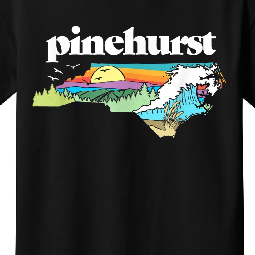 Pinehurst North Carolina Outdoors Retro Nature Kids T-Shirt