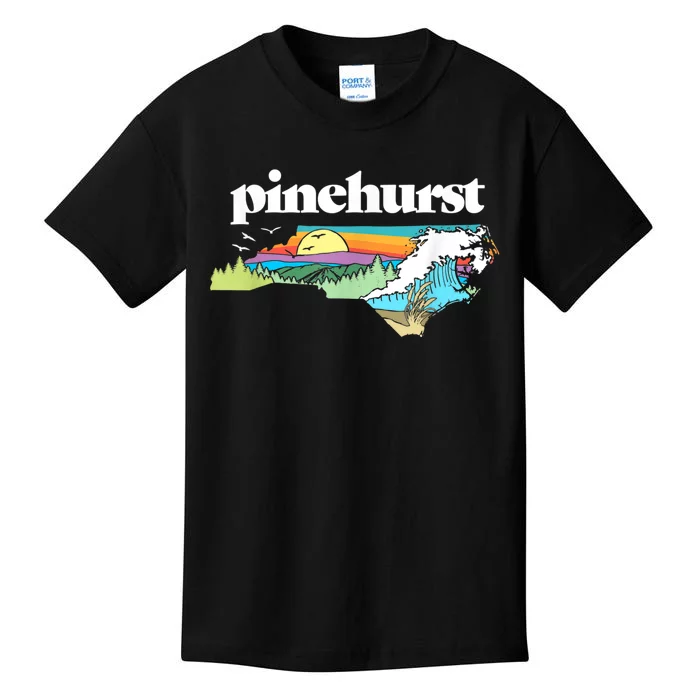 Pinehurst North Carolina Outdoors Retro Nature Kids T-Shirt