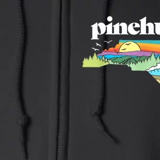 Pinehurst North Carolina Outdoors Retro Nature Full Zip Hoodie