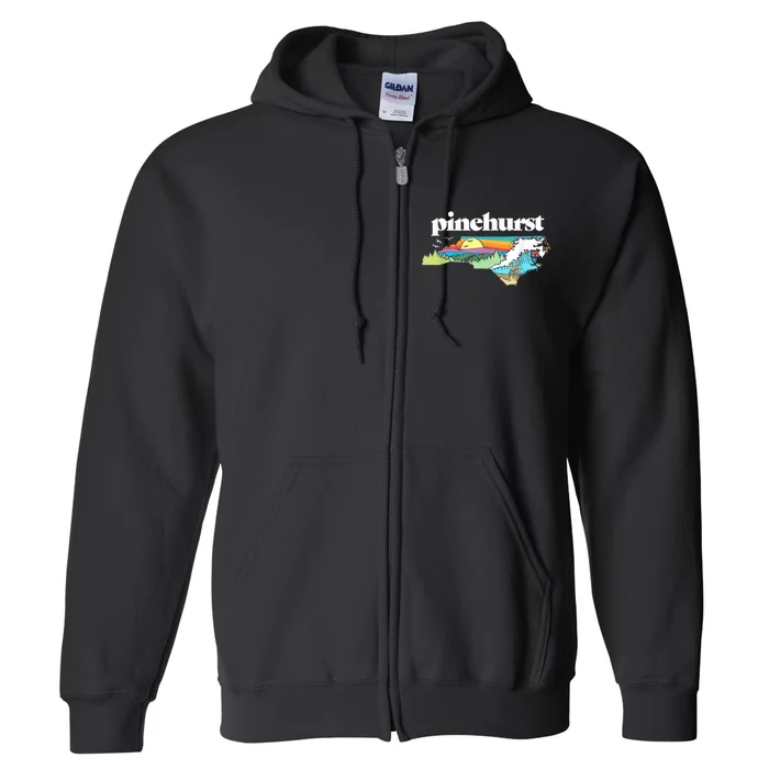 Pinehurst North Carolina Outdoors Retro Nature Full Zip Hoodie