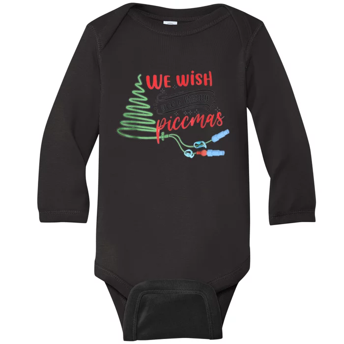 PICC Nurse Christmas Vascular Access ICU Rn Infusion Nurse Baby Long Sleeve Bodysuit