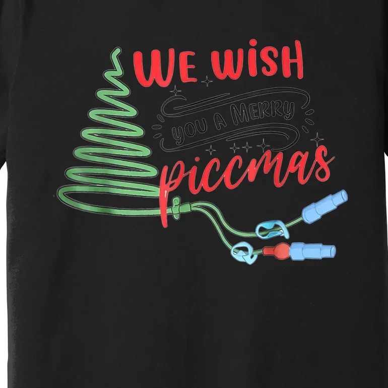 PICC Nurse Christmas Vascular Access ICU Rn Infusion Nurse Premium T-Shirt