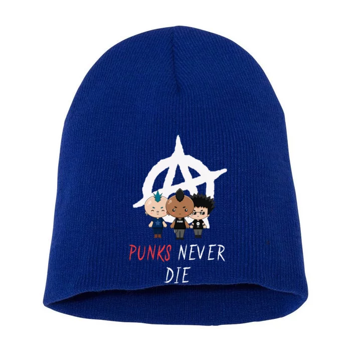 Punks Never Die Freedom Punks Punk Rock Anarchy Great Gift Short Acrylic Beanie