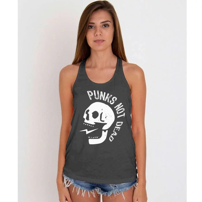 Punks Not Dead Skull Women's Knotted Racerback Tank