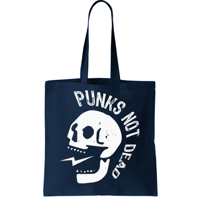 Punks Not Dead Skull Tote Bag