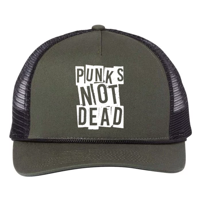 Punks Not Dead Vintage Grunge Punk Is Not Dead Rock Retro Rope Trucker Hat Cap