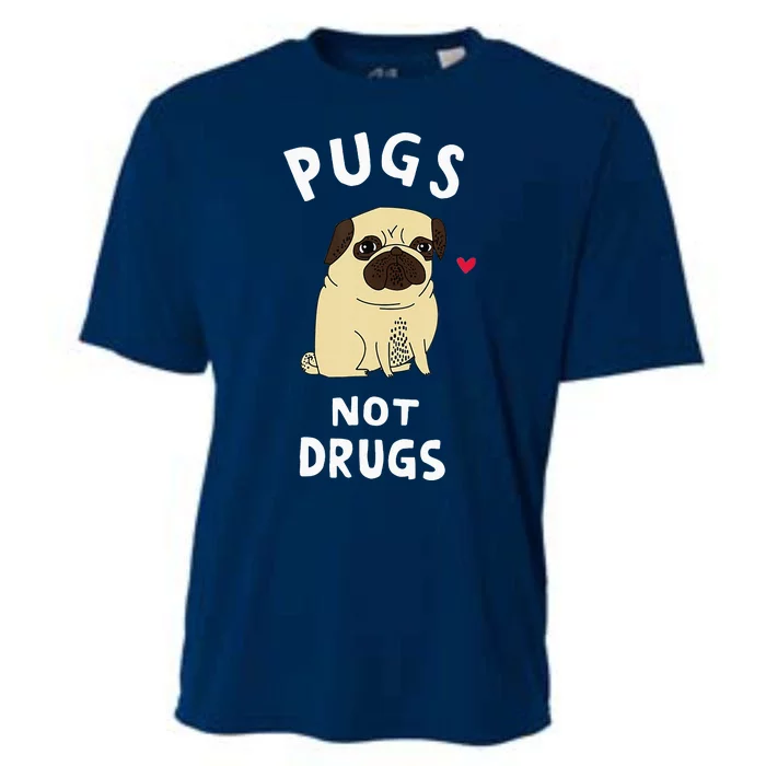 Pugs Not Drugs Funny Present For Dog Lover Tee Pets Cooling Performance Crew T-Shirt