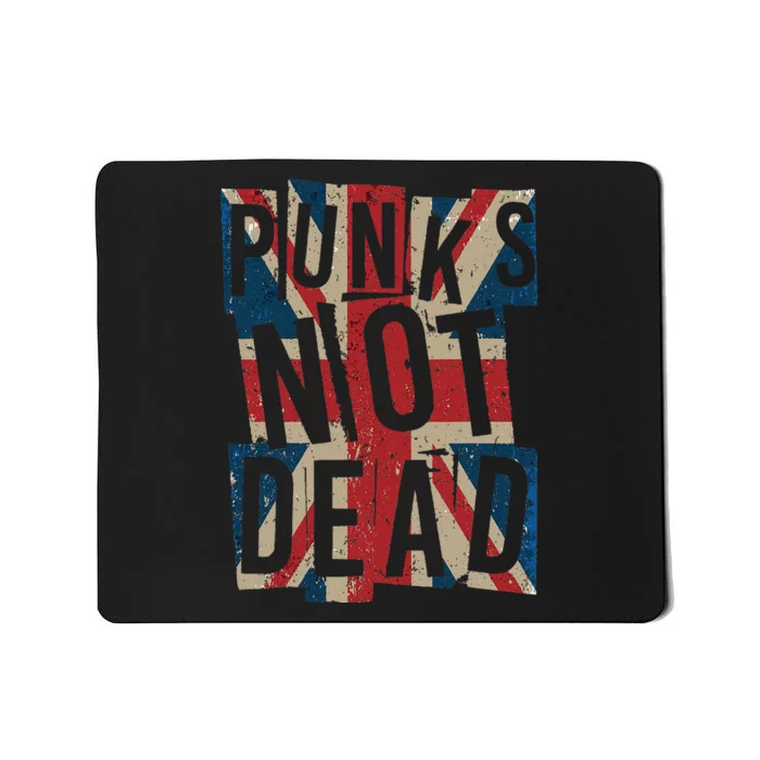 Punks Not Dead Vintage Uk London Flag Punk Is Not Dead Optimized Mousepad