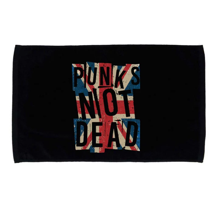 Punks Not Dead Vintage Uk London Flag Punk Is Not Dead Optimized Microfiber Hand Towel