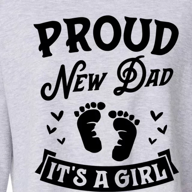 Proud New Dad Its A Footprints Reveal Announcet Gift Cropped Pullover Crew