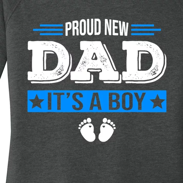 Proud New Dad Its A Bo_y Cute Father's Day Baby Women's Perfect Tri Tunic Long Sleeve Shirt