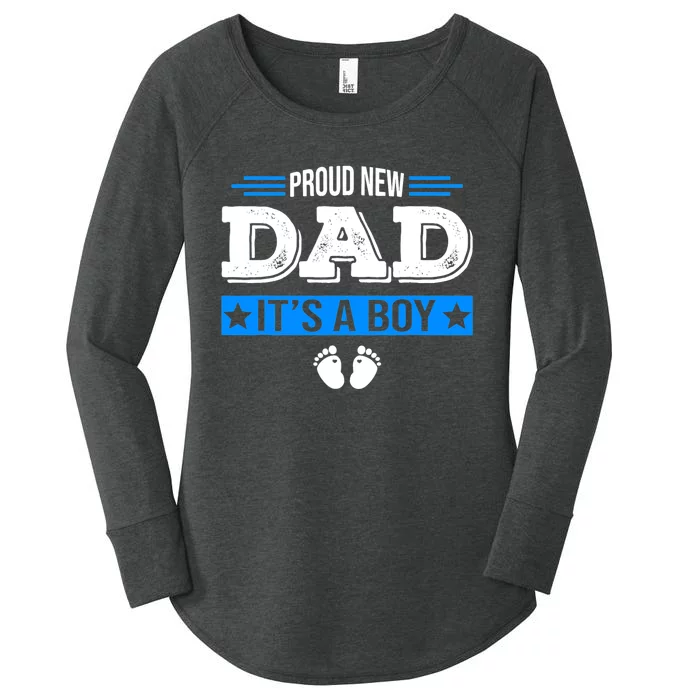 Proud New Dad Its A Bo_y Cute Father's Day Baby Women's Perfect Tri Tunic Long Sleeve Shirt