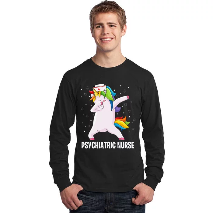 Psychiatric Nurse Dab Unicorn RN Mental Health Psych Nurse Tall Long Sleeve T-Shirt