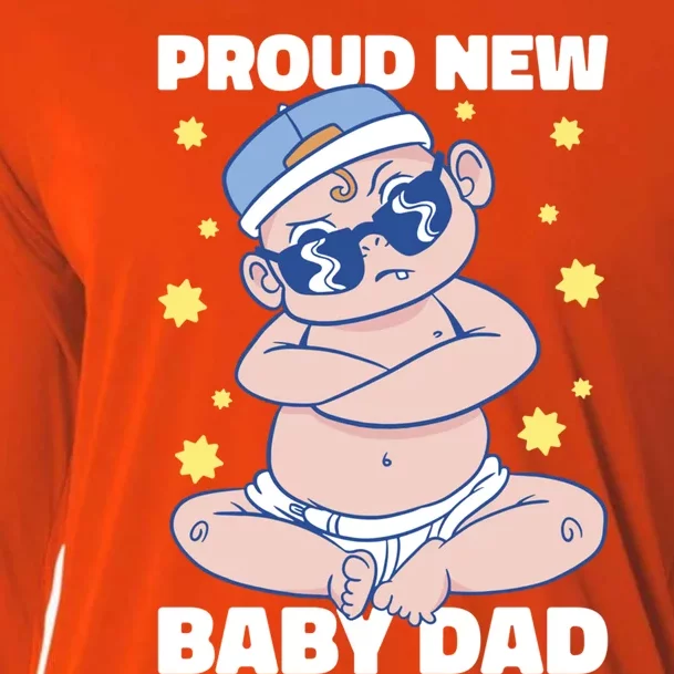 Proud New Dad For Father's Day Gift Cooling Performance Long Sleeve Crew