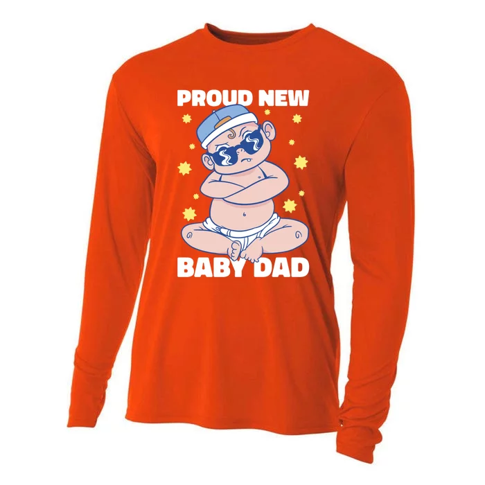 Proud New Dad For Father's Day Gift Cooling Performance Long Sleeve Crew