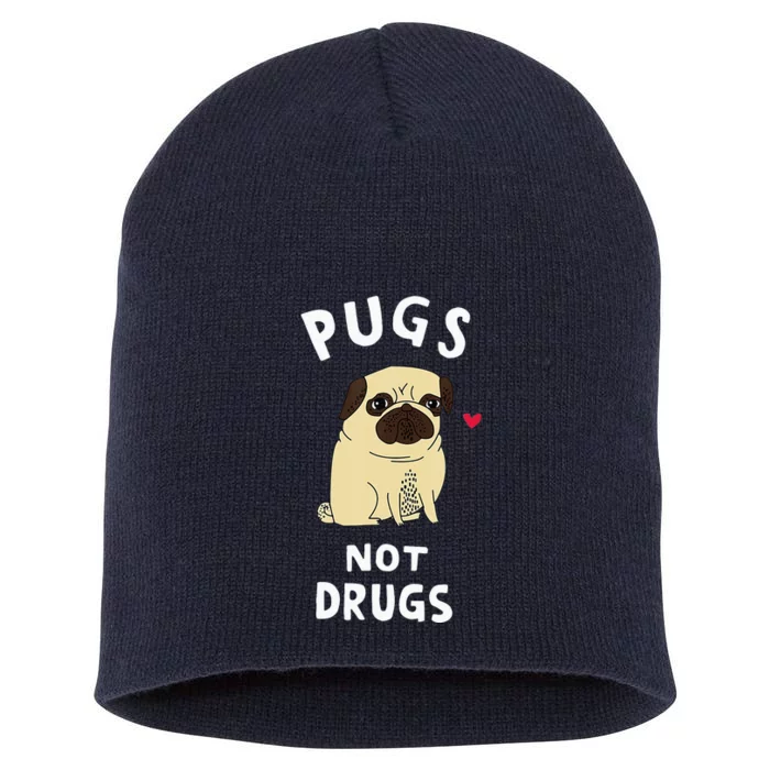 Pugs Not Drugs Funny Present For Dog Lover Tee Pets Short Acrylic Beanie