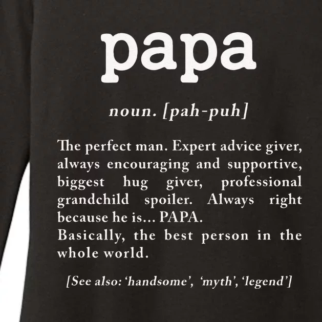 Papa Noun Definition Perfect Man Grandpa Fathers Day Womens CVC Long Sleeve Shirt