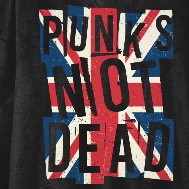 Punks Not Dead British Flag Britain England Hooded Wearable Blanket