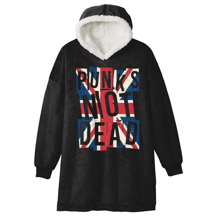 Punks Not Dead British Flag Britain England Hooded Wearable Blanket